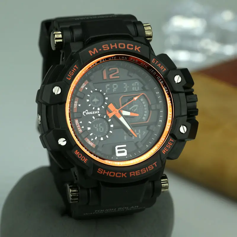 Chaxigo m шок Для мужчин спортивные Военная Униформа часы модные Наручные с