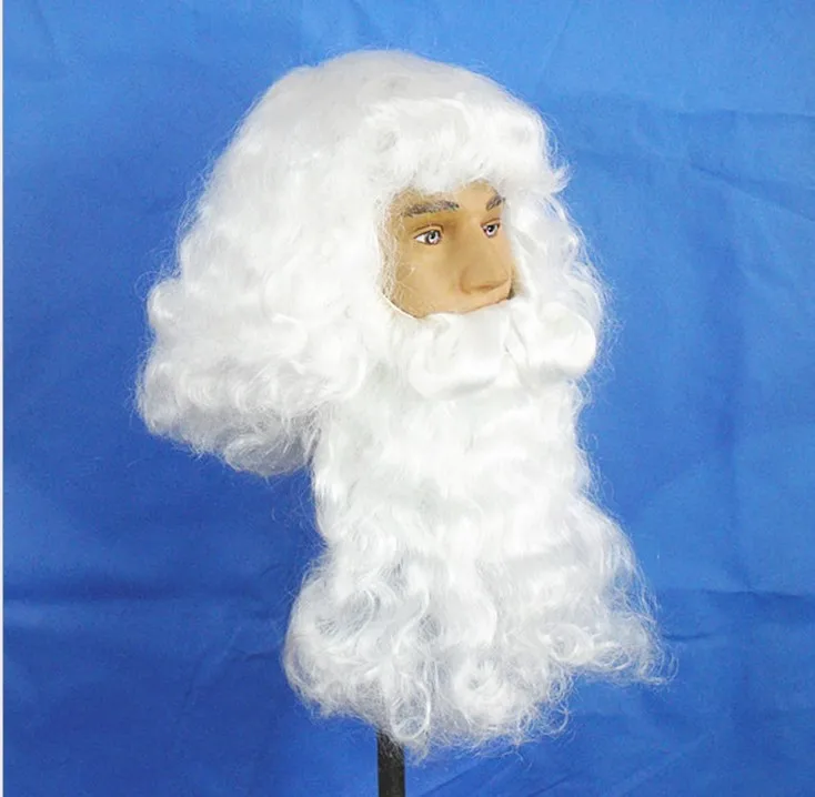 Бесплатная доставка Рождественский Санта Клаус длинные белые бороды украшения
