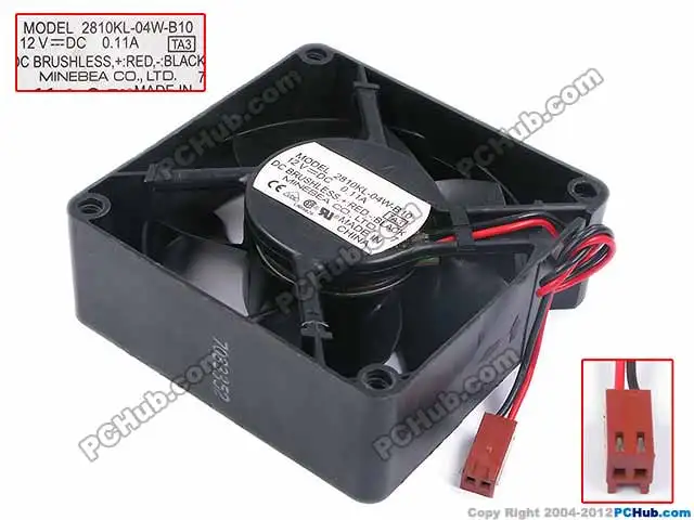 

NMB-MAT 2810KL-04W-B10 TA3 DC 12V 0.11A 2-Wire 70X70X25mm Server Cooling Fan