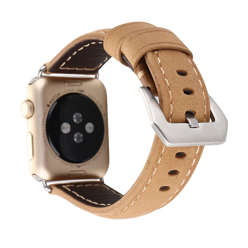 38-42 мм Horlogeband для Apple Wacth Band винтажный ремешок из натуральной кожи для Apple Watch серии 1 2 3 Смарт часы браслет