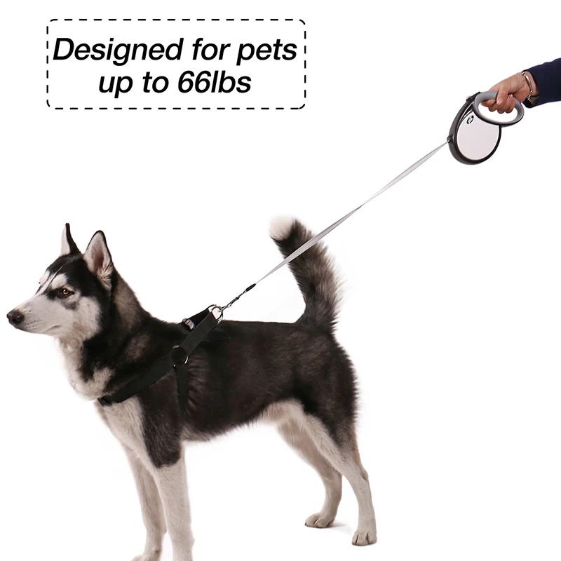 Автоматический поводок для собак регулируемый нейлоновый со светоотражающей