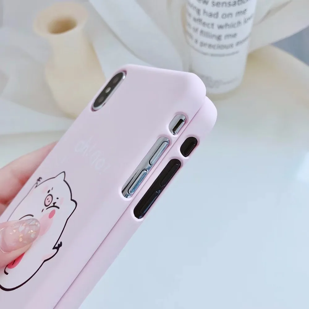 VBNM милый поросенок чехол для iPhone 7 8 плюс Капа мультфильм животных Розовый телефон