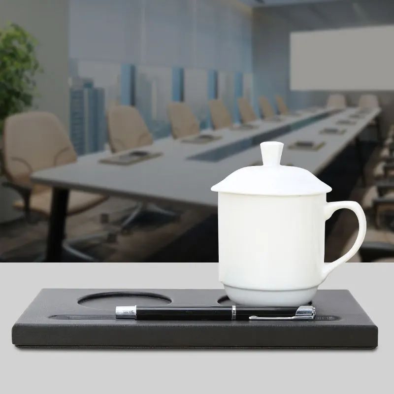 Подставка под чашки для конференций с 2 слотами и держателем ручек|table call|table gemstable