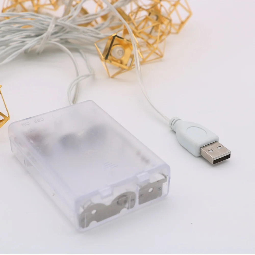 40 светодиодный s Фонари Строка лампы Ретро металлического железа Diamond строки USB