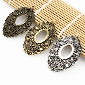 Кабошоны под старину, сереброзолото, 18x25 мм, 3 шт.лот K02601