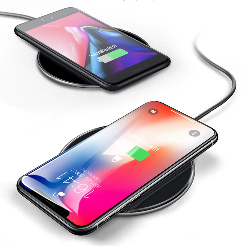 Qi беспроводной телефон зарядное устройство зеркало 10 Вт быстрый для iPhone X 8