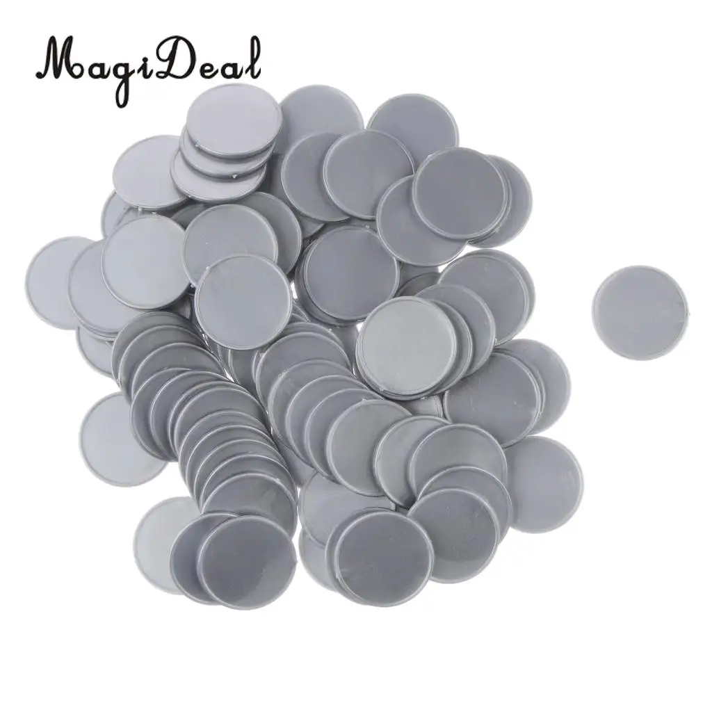 Silver 100 шт 25 мм фишки для покера, фишки для бинго, маркеры для игры в бинго, игровые карты для семейного клуба, игрушки для игр, креативный подарок, инструменты - Цвет: Silver