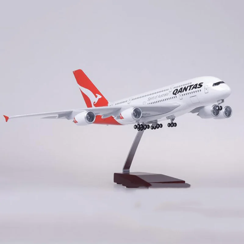1/160 масштаб 50,5 см самолет Airbus A380 QANTAS авиакомпания Модель W светильник и колесо литой пластик Смола самолет для сбора подарков