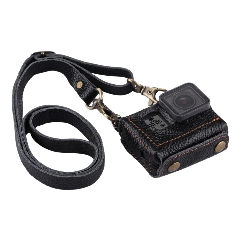 PULUZ Leather Housing Case Kit+ Neck Strap +52mm Lens For GoPro HERO6/5 Black | Электроника