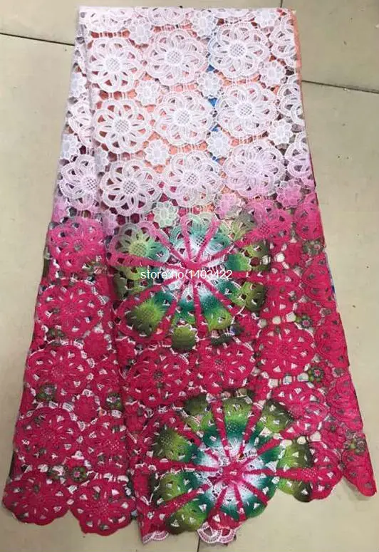 Африканский многоцветный высокое качество африканский тюль гипюр кружевной