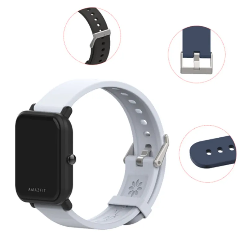 Mijobs 20 мм спортивный силиконовый ремешок на запястье для Xiaomi Huami Amazfit Bip BIT PACE Lite Youth