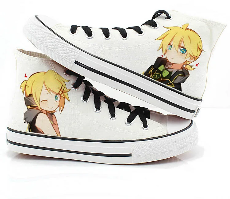 Высокое качество; парусиновая обувь унисекс; Kagamine Rin/Ren; обувь на резиновой подошве; парусиновая обувь для костюмированной вечеринки