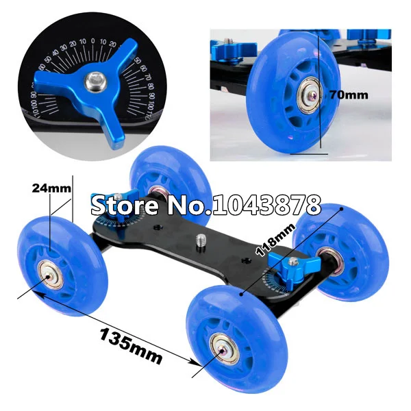 4 колеса рабочего DSLR камера кино фотография рельса слайдер стол Долли автомобиль