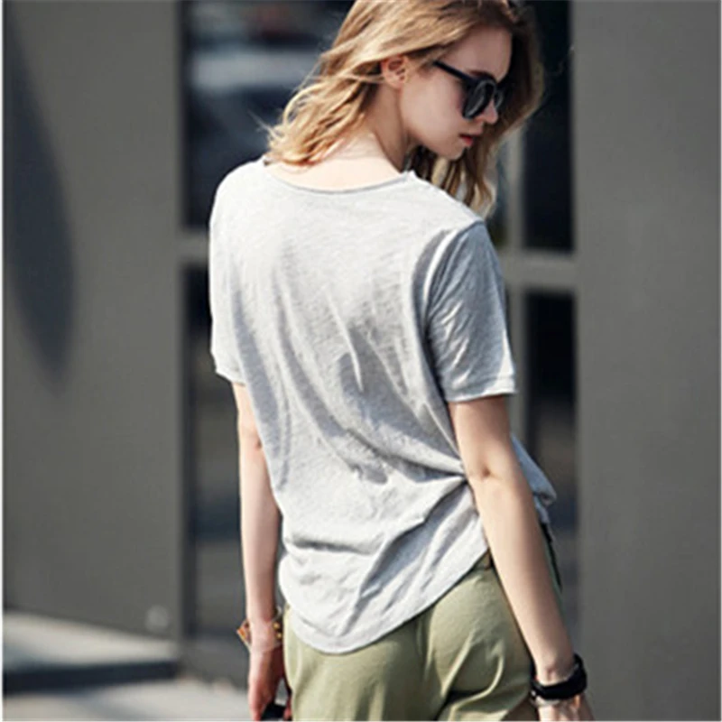 Футболка женская белая с коротким рукавом и о вырезом|t-shirt women|t-shirt women fashionfashion t-shirt