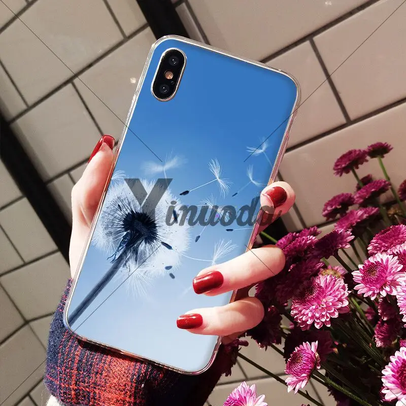 Yinuoda красивый цветочный Одуванчик TPU чехол для телефона Apple iPhone 8 7 6 6S Plus X XS MAX 5 5S SE XR