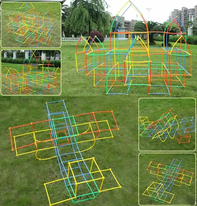 100/200/300 шт 4D DIY Пластик соломы, строительные блоки, игрушка творческий набор сборки конструктор инженер образовательные игрушки для детей, подарок