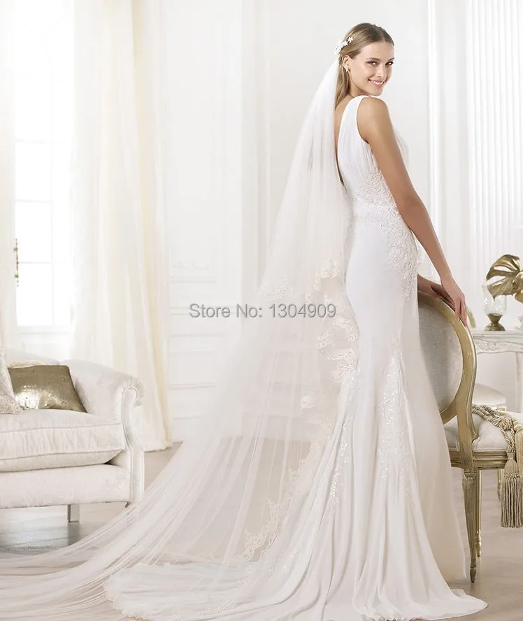 Sexy Lady V Neck Appliques Chiffon Bridal Dress Floor Length Vestido De Noiva Wedding Gowns Custom Made | Свадьбы и торжества