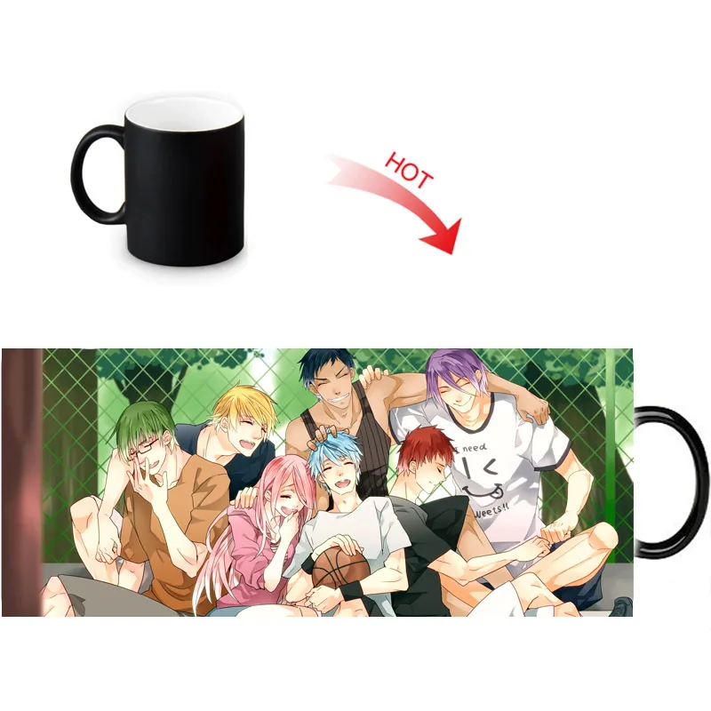 Веселые кружки Kuroko без корзины Волшебные Цвета меняющие кофейные индивидуальные