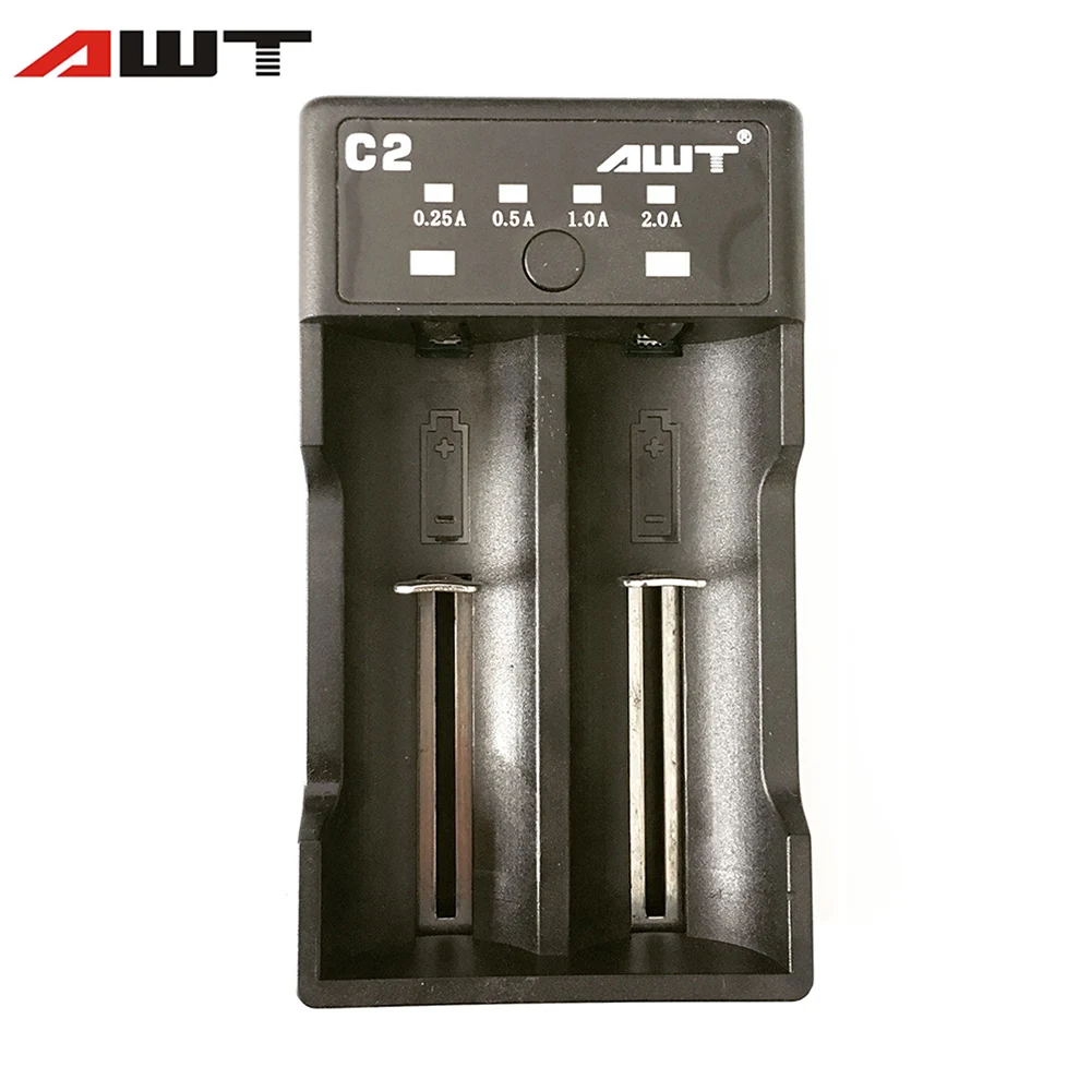 Смарт зарядное устройство с ЖК дисплеем USB AWT C2 2 слота 26650 для 20700 18500 14500 18650 18350
