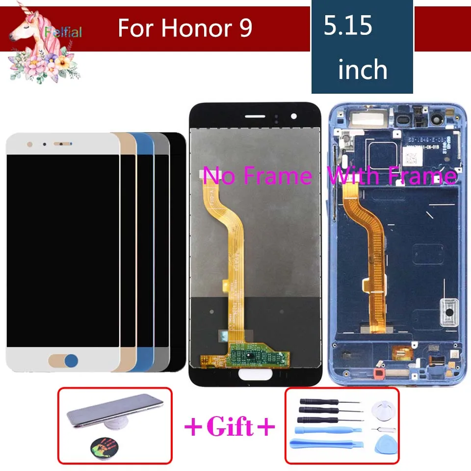 ЖК-дисплей для Huawei Honor 9 Дисплей Сенсорный экран дигитайзер с рамкой STF-L09 STF-AL10 STF-AL00