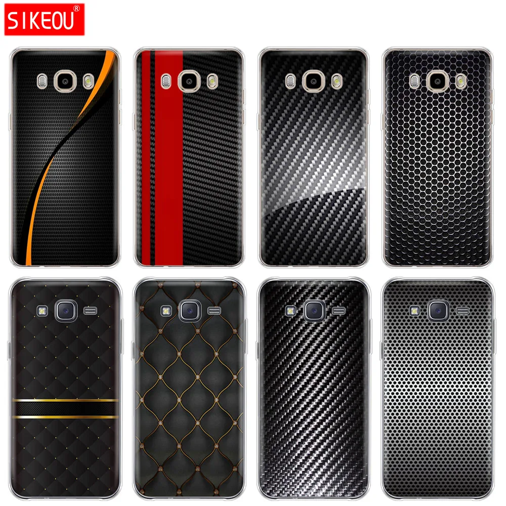 Силиконовый чехол для телефона Samsung Galaxy J1 J2 J3 J5 J7 MINI 2016 2015 prime car carbon fiber print |