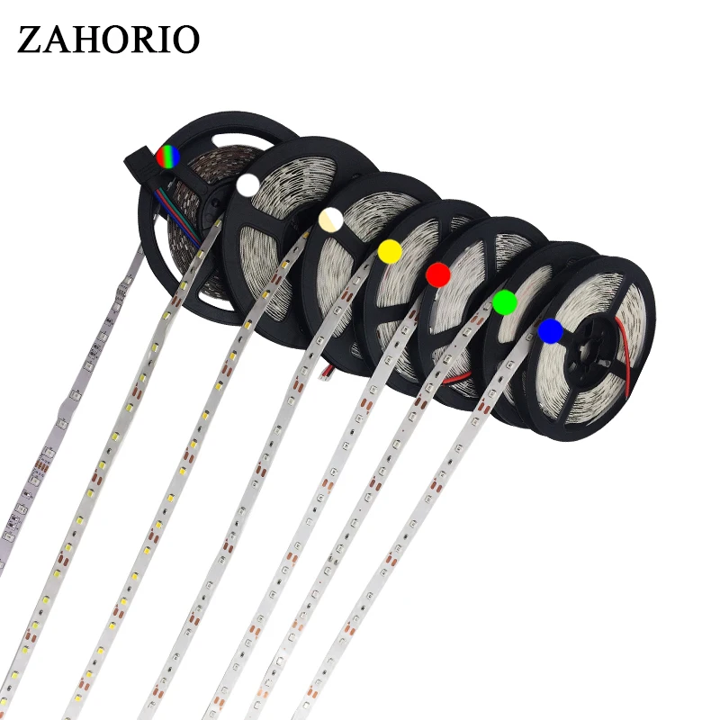 5 м Светодиодная лента 2835 3528 SMD 60 светодиодов/м DC12V IP20 не водонепроницаемый гибкий