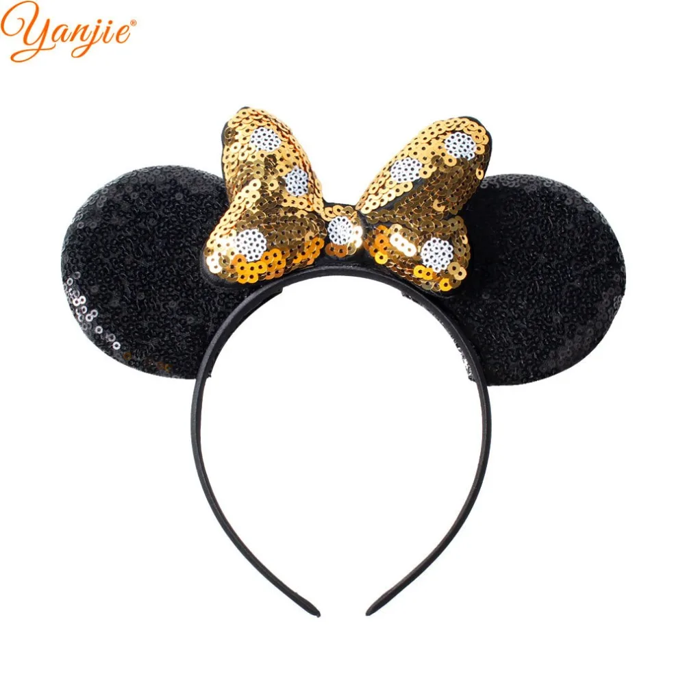 Classic Dots Sequin Bow Headbands For Girls Party Hair Accessories Women Mouse Ears Band Kids Sequins Headband |