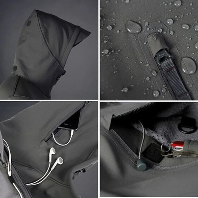 Sports Hunting Camping Thermal Tactical Anti-wear Hiking Suits Men Outdoor Sets Waterproof Breathable Softshell Jackets+Pants | Спорт и