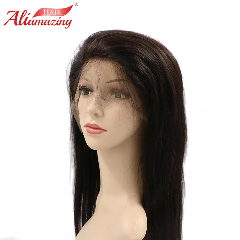 

Ali Amazing Lace Front Human Hair Wigs For Women Remy Hair Straight Wig With Baby Hair Natural Hairline Full End Black