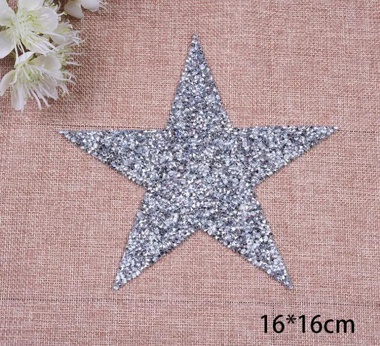 star design hotfix rhinestone motif iron on patches applique for heat transfer clothing shoe bag diy | Дом и сад