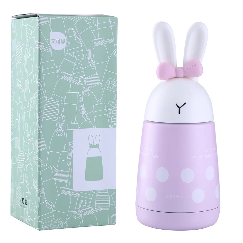 Cute Rabbit baby Feeding Cup молочный термос для девочек кружка из нержавеющей стали