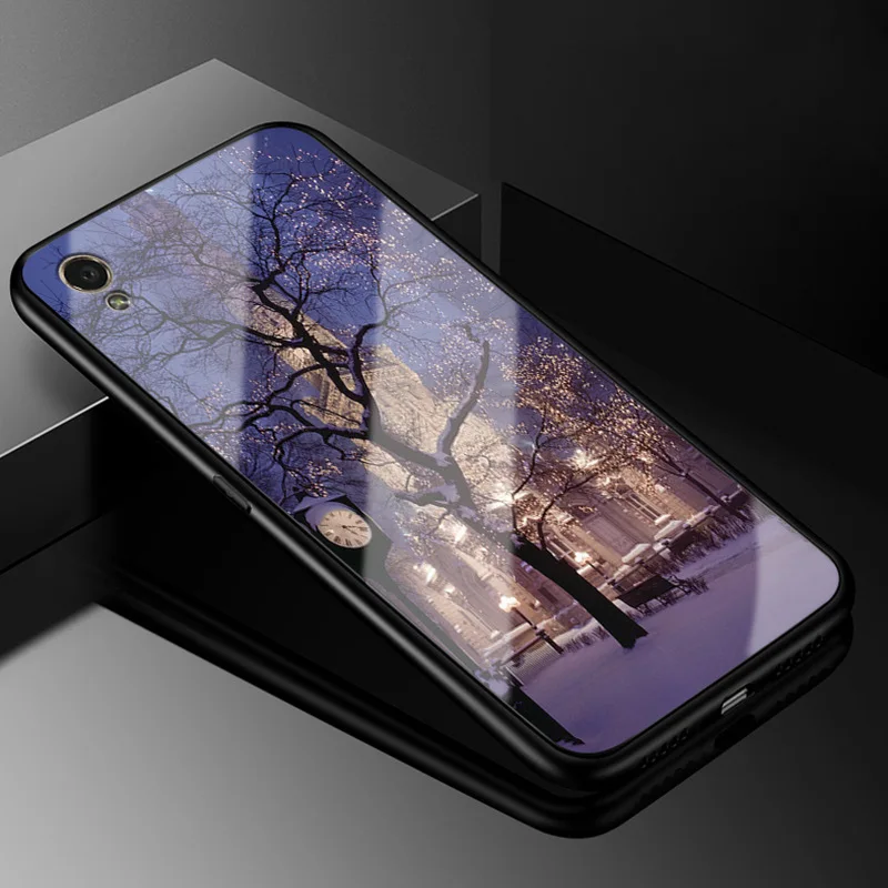 Для Oppo A37 чехол 5,0 ''стеклянная жесткая задняя крышка для Oppo A37 телефонный чехол s Черный силиконовый бампер Coque для OPPOA37 A 37 A37M A37F