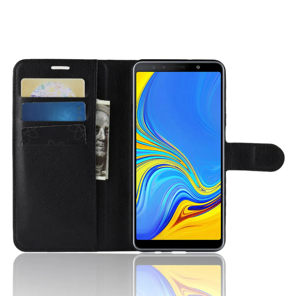 Чехол бумажник с отделением для карт чехлы телефонов Samsung Galaxy A7 2018 2017 A720F 2016 A710F A700F