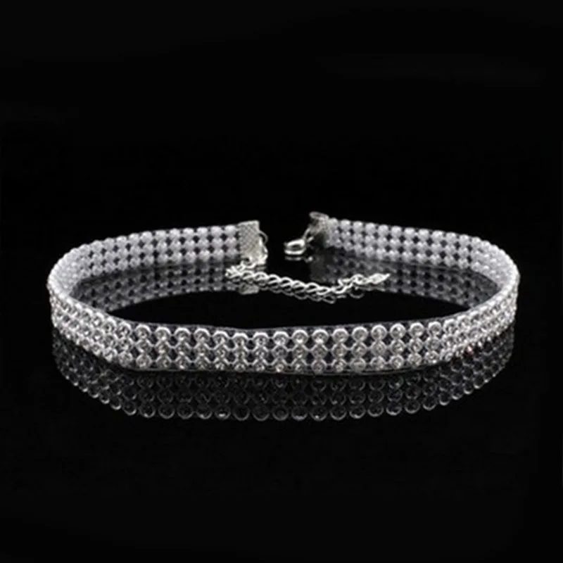 Rhinestone Crystal Choker Collar Bridal Wedding Necklace Jewelry | Украшения и аксессуары