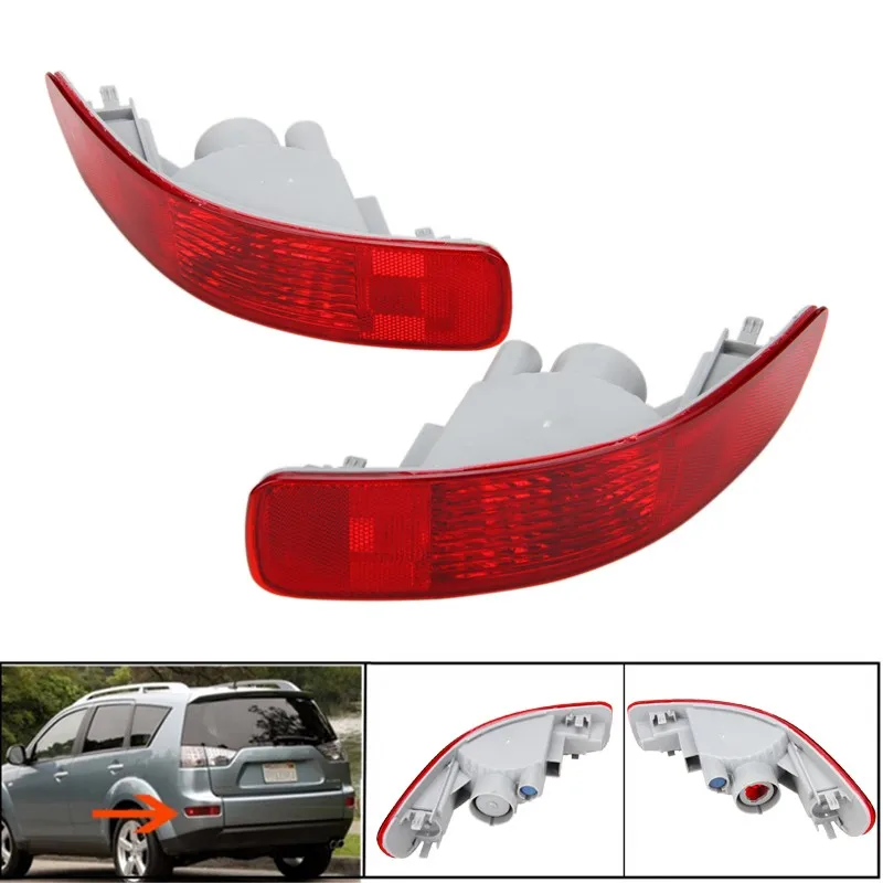 New Red Car Rear Bumper Rear Tail Light Rear Bumper Reflector Light Fog Lamp For Mitsubish For Peugeot For Citroen 2007-2012