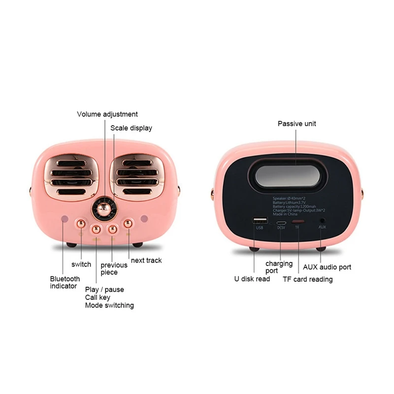 Беспроводной Bluetooth Динамик HM12 бас Портативный открытый двойной Loudpeaker карты