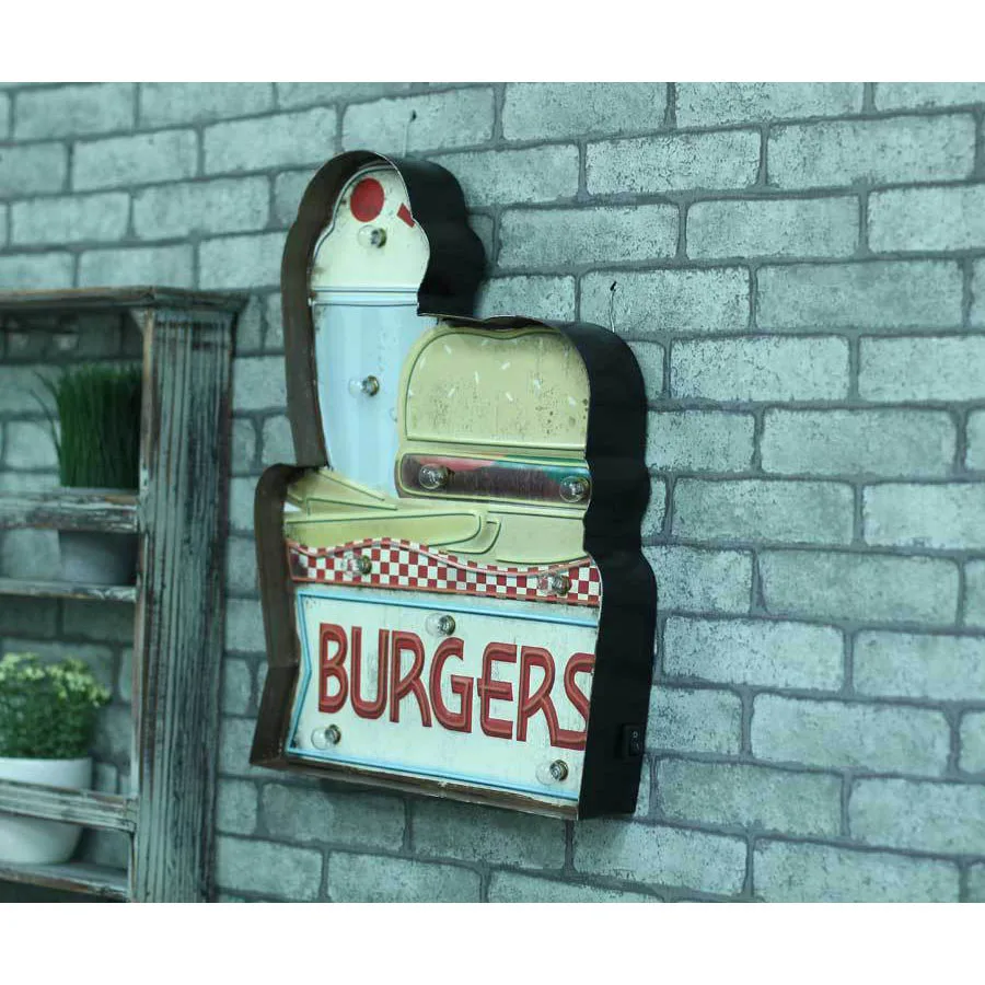 Винтажный домашний декор светодиодный неоновый знак Cerveja Hamburgers Signage световой