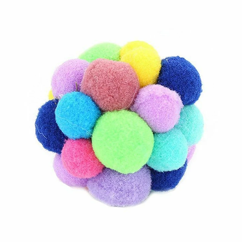 Новая игрушка для кошек, красочные колокольчики ручной работы, надувной шар, встроенная кошачья мяча, Интерактивная игрушка, котенок, плюшевый мяч, игрушка, игра для домашних животных, подарочные принадлежности