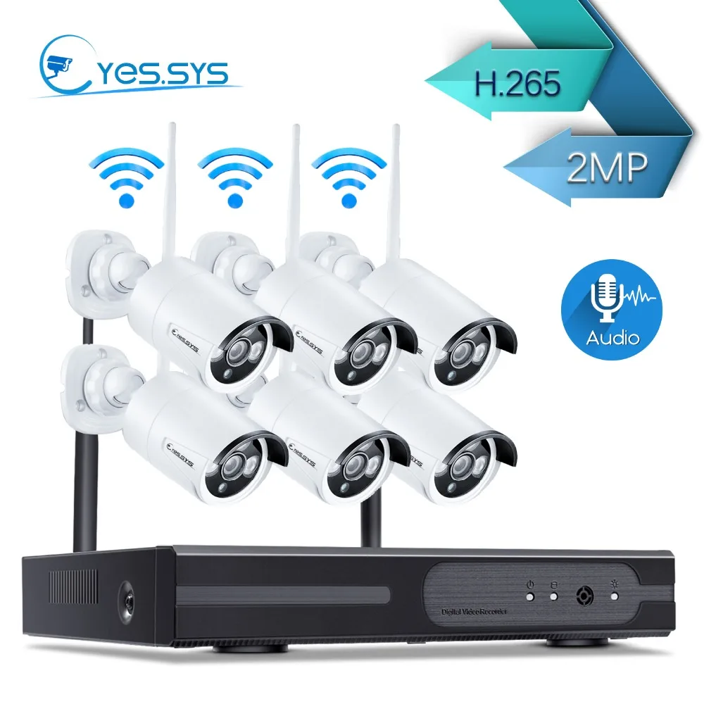Eyessys 8CH Беспроводная система видеонаблюдения NVR 6 шт. 1080 P звук для камеры wifi