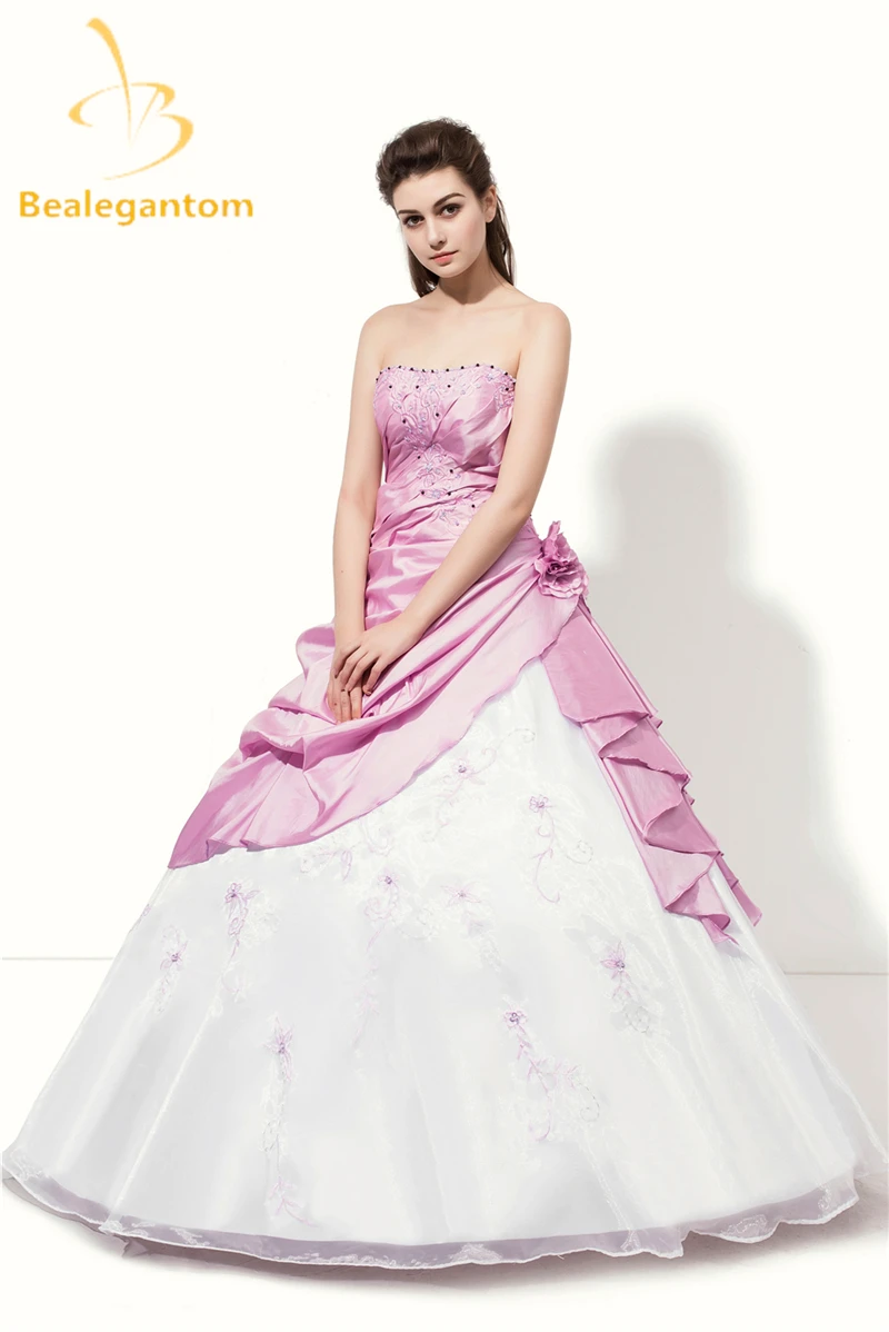 

New In Stock Cheap Taffeta And Tulle Quinceanera Dresses Ball Gown Handmade Flowers And Embroidery Sweet 16 Dresses QA980