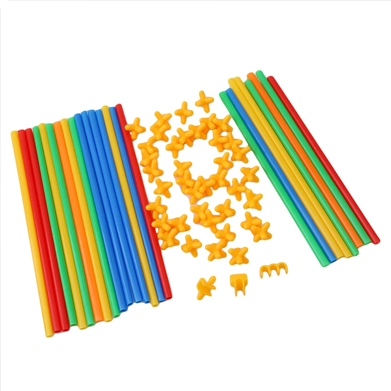 100 шт. Детский конструктор космическая солома|Блочные конструкторы| |