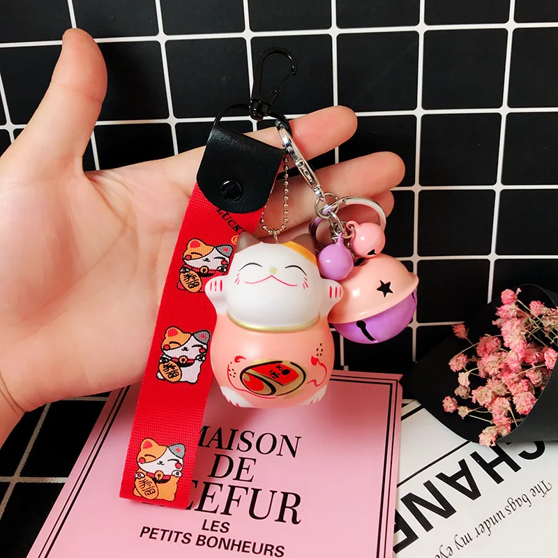 Милый брелок с изображением из мультфильма Lucky Cat колокольчики для автомобиля