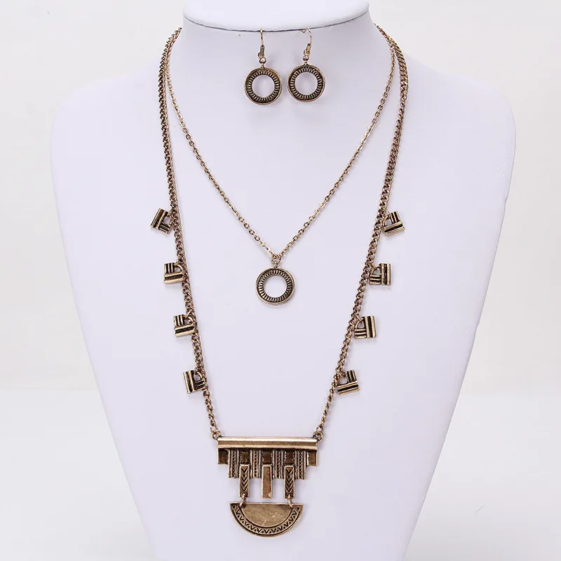 Урожай Ретро Многослойных Ожерелье Цепь Подарок Богемия Макси Chocker Золото