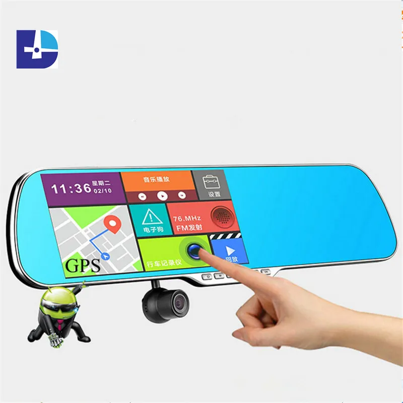 2016 Обновление 5.0 дюймов android сенсорный зеркало заднего вида автомобиля камера gps