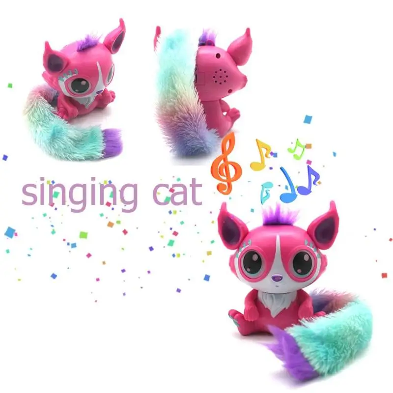 Acousto-optic Touch Response Interactive Pet Magic Colorful Tail Fox детские игрушки