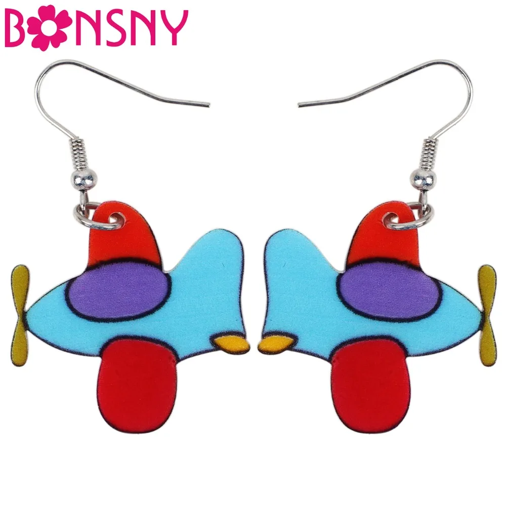 Акриловые серьги Bonsny с вертолетом большие длинные висячие ювелирные украшения
