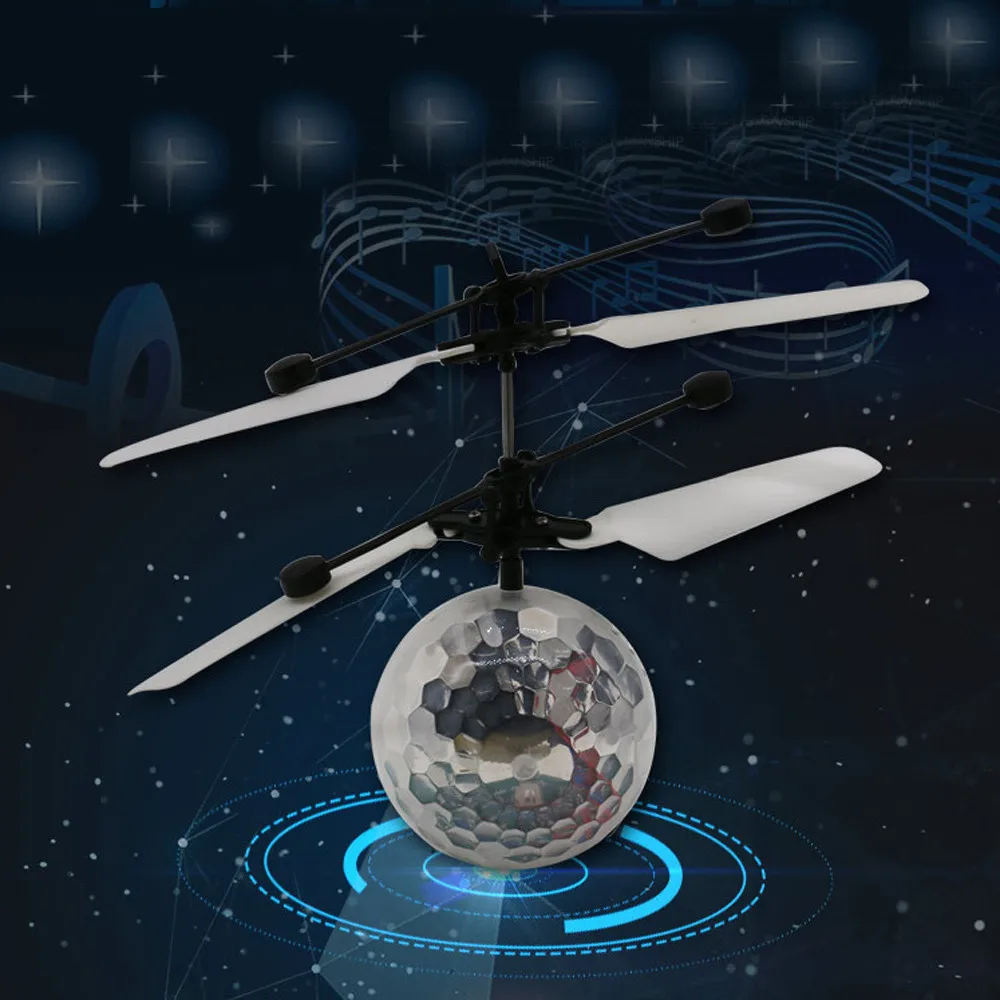 Летающий мяч мини Drone музыка вертолет шаров встроенный сверкающих светодиодное