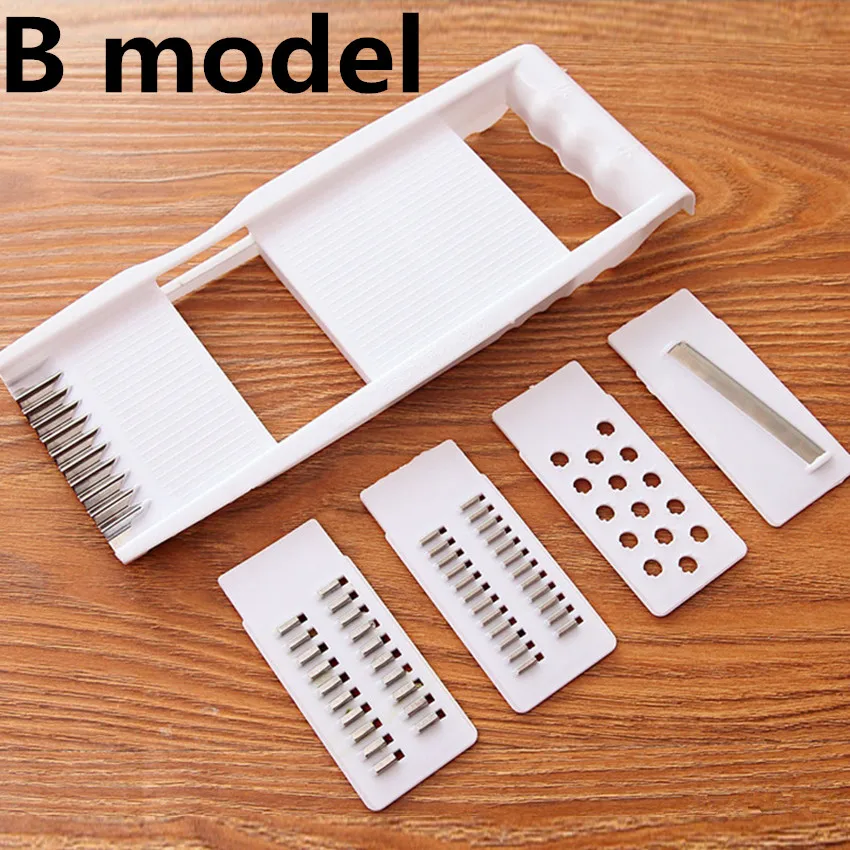 B model 1 шт. овощерезка с лезвием из нержавеющей стали, кухонные аксессуары, терка для моркови и сыра, Овощечистка для картофеля, мандолина, слайсер - Цвет: B model