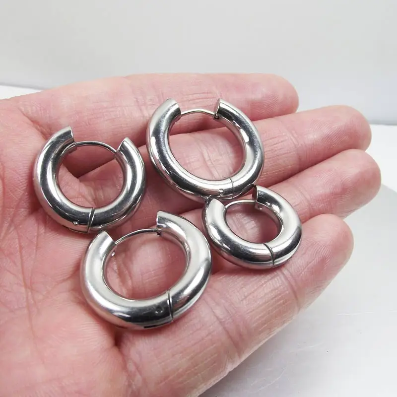 Серьги кольца из нержавеющей стали 5 мм 2 шт.|Серьги-кольца| |