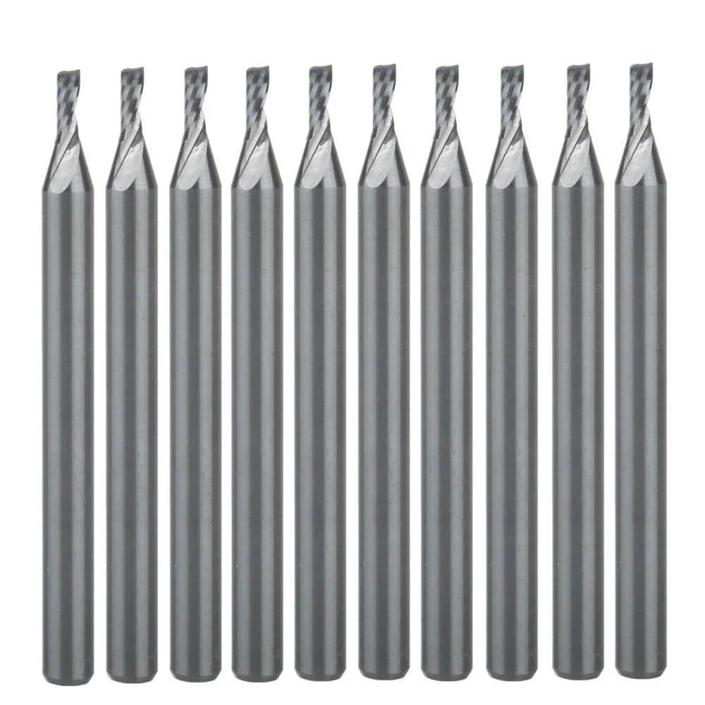 

10pcs 3.175*1.5*4MM Single Flute Bit Carbide End Mill Set, CNC Router End Mills for Wood Cutter Milling, Acrylic Cutting Bits